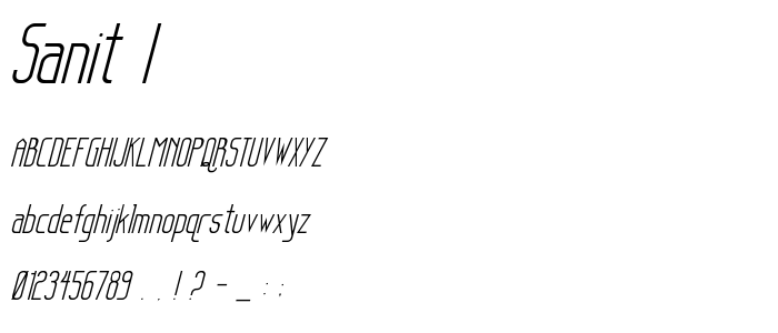 Sanit_I font