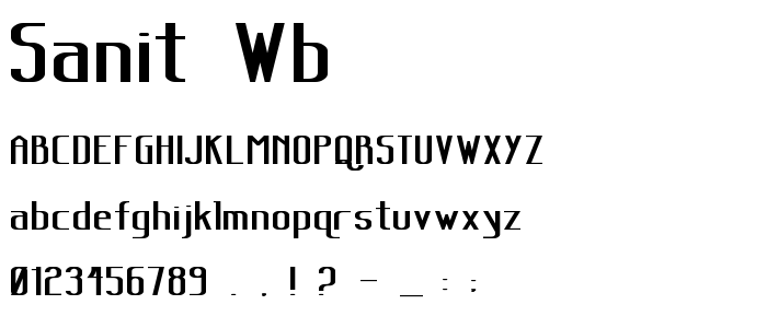 Sanit_Wb font