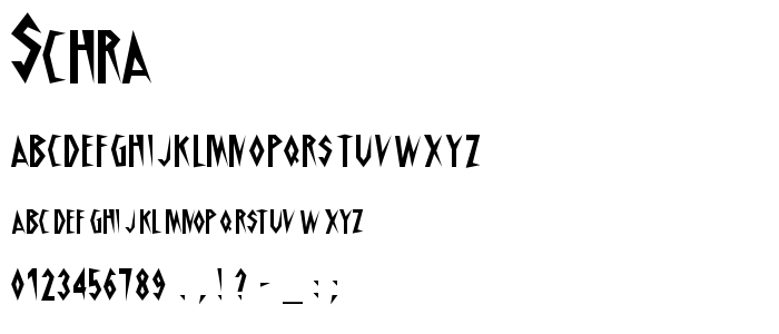 Schra font