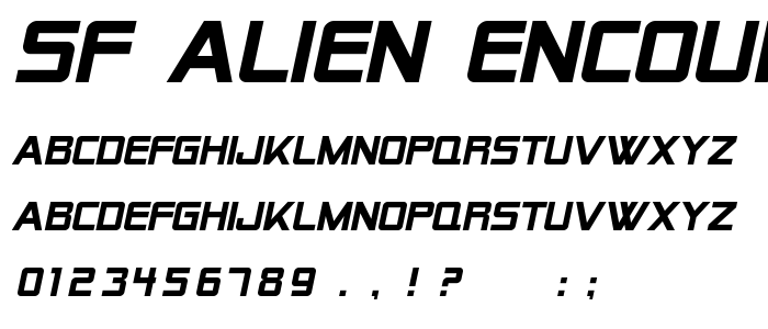 Sf_Alien_Encounters_Solid_Italic font