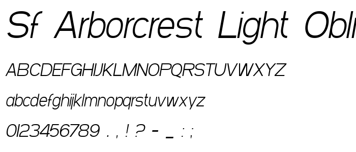 Sf_Arborcrest_Light_Oblique font