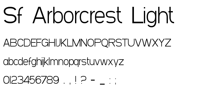 Sf_Arborcrest_Light font