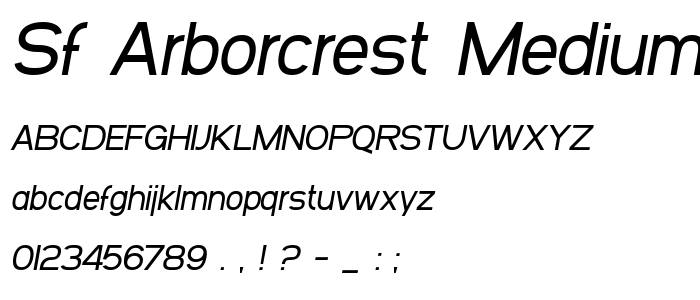 Sf_Arborcrest_Medium_Oblique font