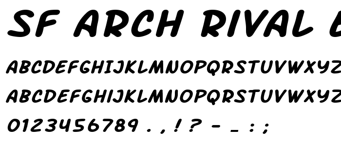 Sf_Arch_Rival_Extended_Bold_Italic font