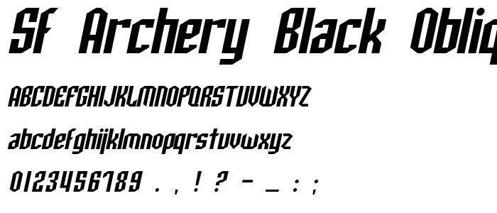 Sf_Archery_Black_Oblique font