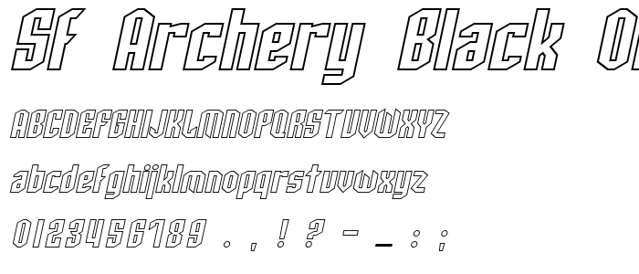Sf_Archery_Black_Outline_Oblique font