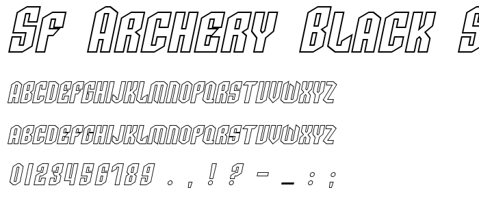 Sf_Archery_Black_Sc_Outline_Oblique font
