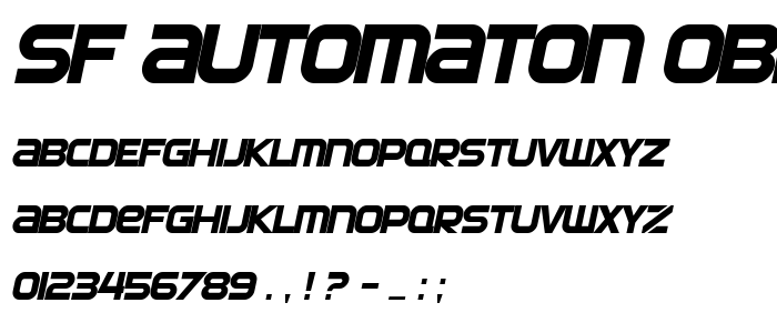 Sf_Automaton_Oblique font