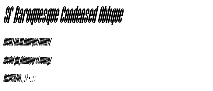 Sf_Baroquesque_Condensed_Oblique font