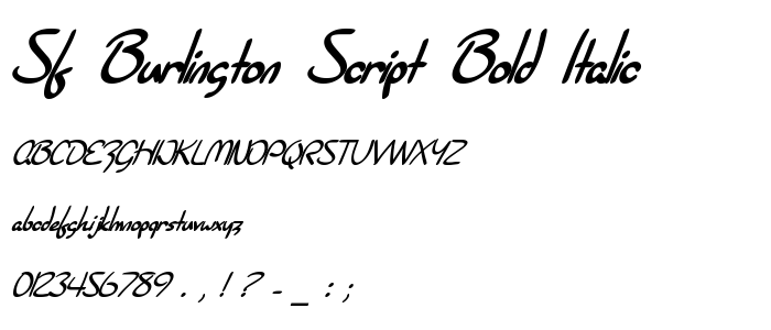 Sf_Burlington_Script_Bold_Italic font