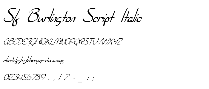 Sf_Burlington_Script_Italic font