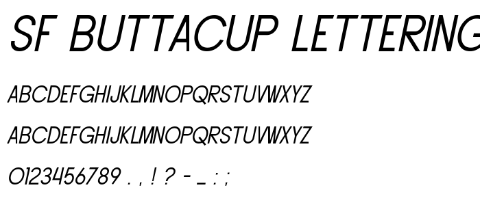 Sf_Buttacup_Lettering_Oblique font