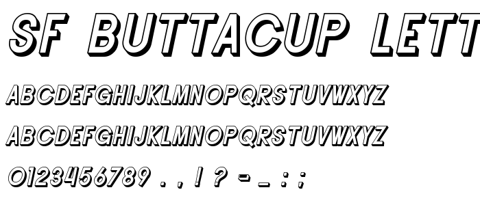 Sf_Buttacup_Lettering_Shaded_Oblique font