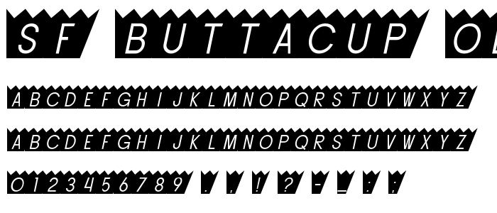 Sf_Buttacup_Oblique font