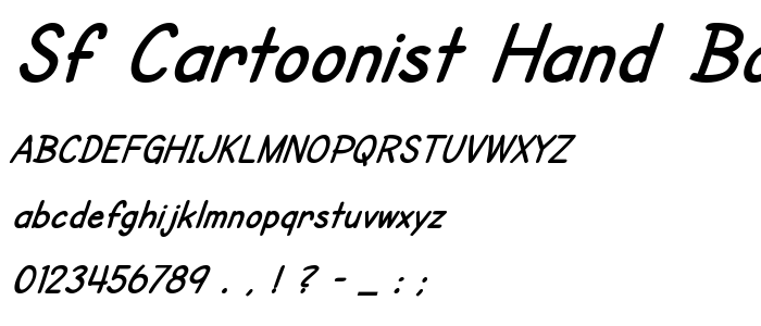 Sf_Cartoonist_Hand_Bold_Italic font