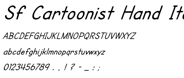 Sf_Cartoonist_Hand_Italic font