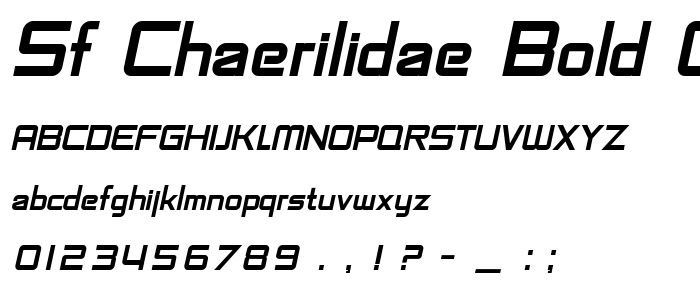 Sf_Chaerilidae_Bold_Oblique font