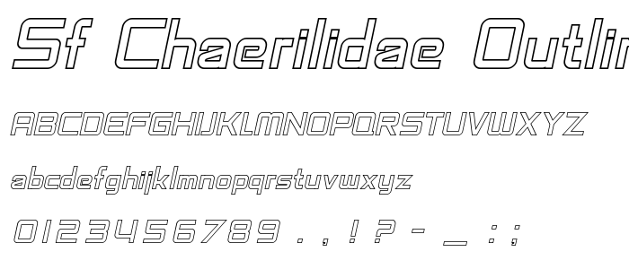 Sf_Chaerilidae_Outline_Oblique font