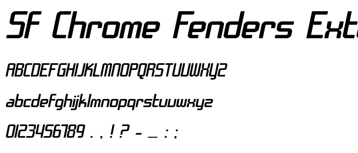 Sf_Chrome_Fenders_Extended_Oblique font