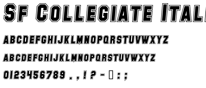 Sf_Collegiate_Italic font