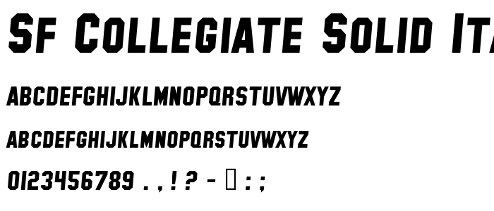 Sf_Collegiate_Solid_Italic font