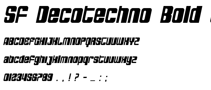 Sf_Decotechno_Bold_Oblique font