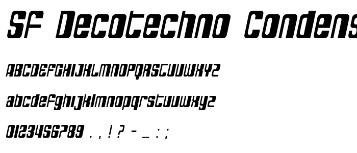 Sf_Decotechno_Condensed_Oblique font