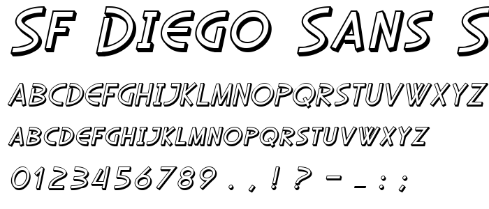 Sf_Diego_Sans_Shaded_Oblique font