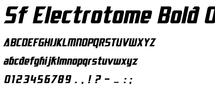 Sf_Electrotome_Bold_Oblique font