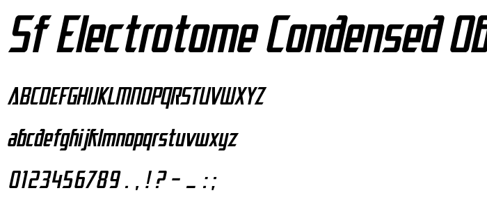 Sf_Electrotome_Condensed_Oblique font