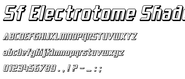 Sf_Electrotome_Shaded_Oblique font