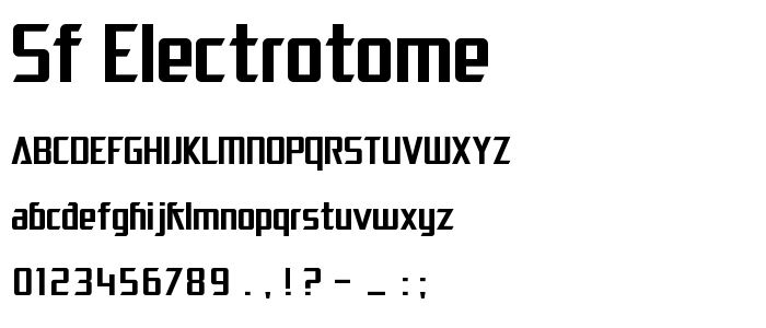 Sf_Electrotome font
