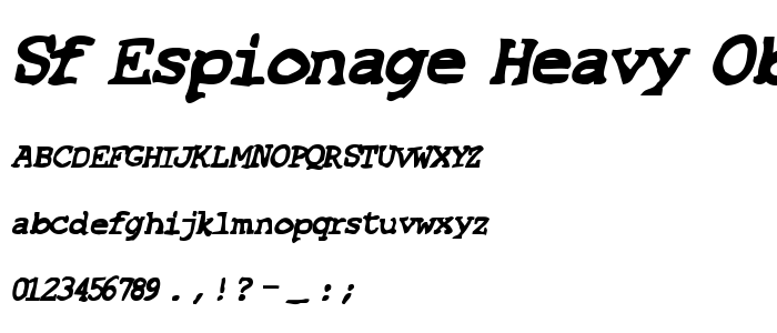 Sf_Espionage_Heavy_Oblique font
