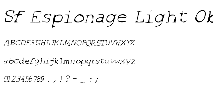 Sf_Espionage_Light_Oblique font