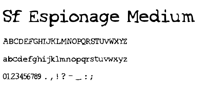Sf_Espionage_Medium font
