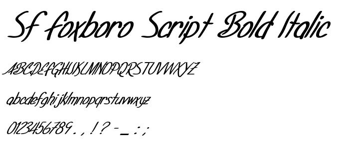 Sf_Foxboro_Script_Bold_Italic font