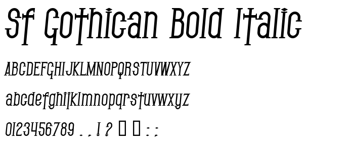 Sf_Gothican_Bold_Italic font