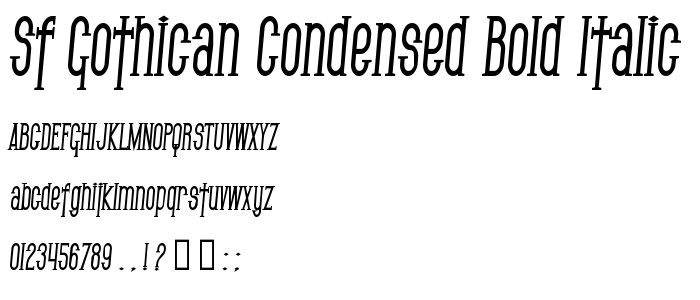 Sf_Gothican_Condensed_Bold_Italic font