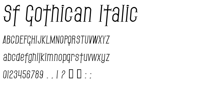 Sf_Gothican_Italic font