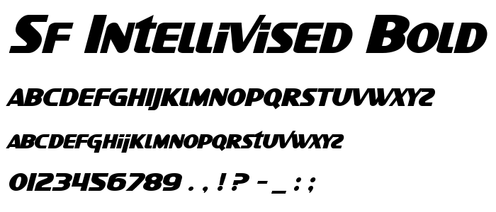 Sf_Intellivised_Bold_Italic font