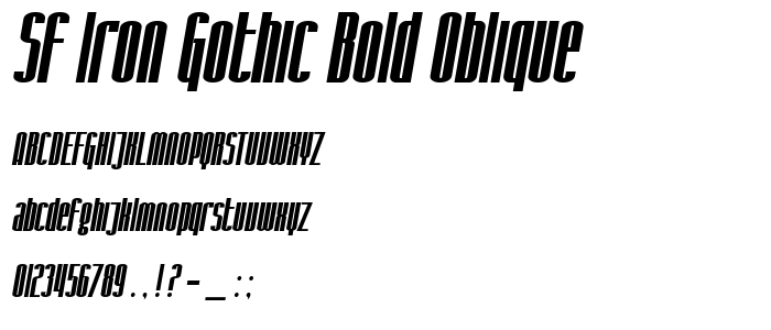 Sf_Iron_Gothic_Bold_Oblique font