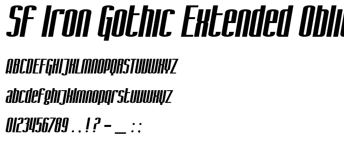 Sf_Iron_Gothic_Extended_Oblique font