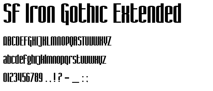 Sf_Iron_Gothic_Extended font