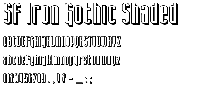 Sf_Iron_Gothic_Shaded font