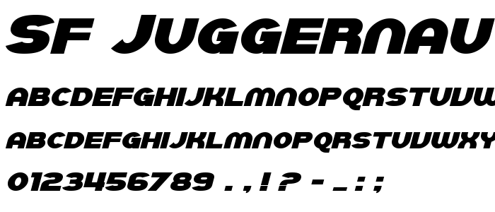 Sf_Juggernaut_Bold_Italic font