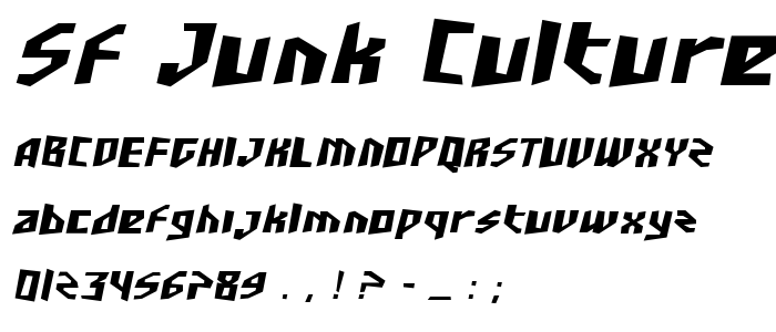 Sf_Junk_Culture_Bold_Oblique font