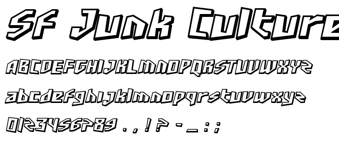 Sf_Junk_Culture_Shaded_Oblique font