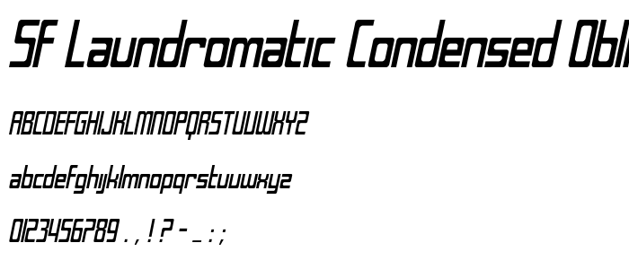 Sf_Laundromatic_Condensed_Oblique font