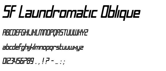 Sf_Laundromatic_Oblique font