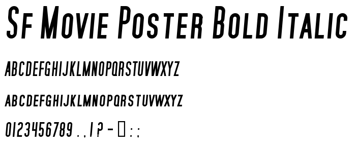 Sf_Movie_Poster_Bold_Italic font